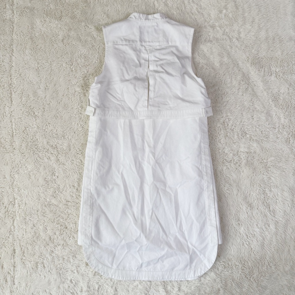 Proenza Shouler Woman White Mandarin Collar Sleeveless Dress US4 Luxury Minimal - Picture 6 of 11